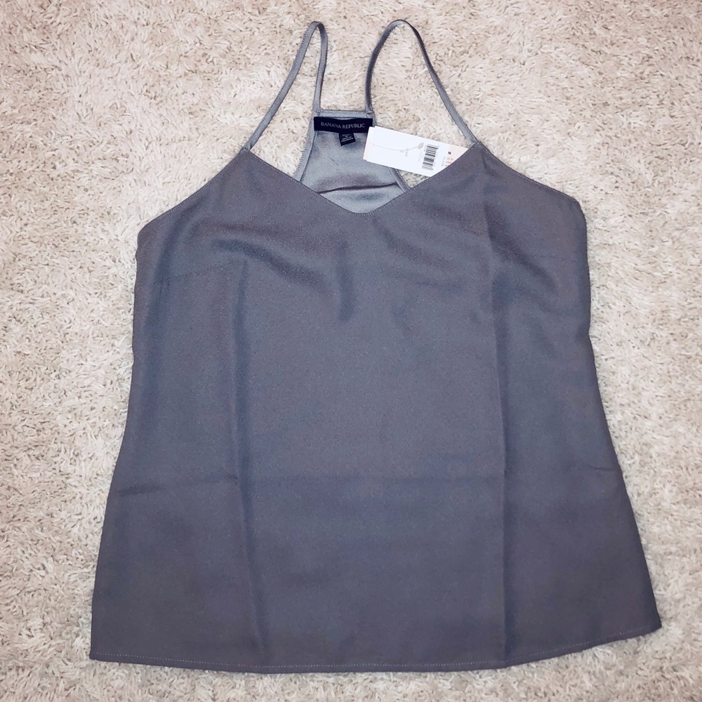 Banana Republic Racerback Tank/Shell. Grey. NWT.